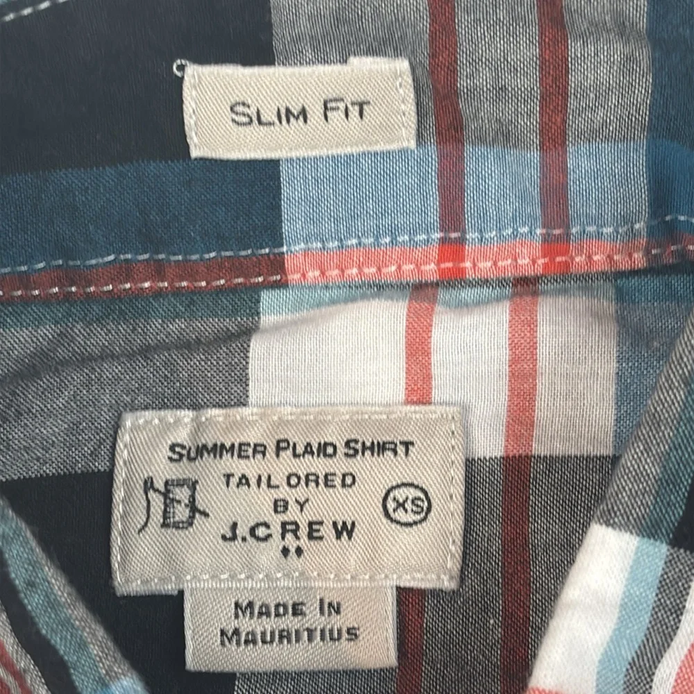J Crew Shirt Mens Extra Small‎ Slim Fit Plaid